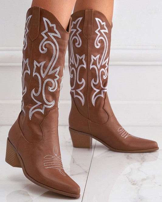 Elegant Western Embroidered Olympeia Boots for Women