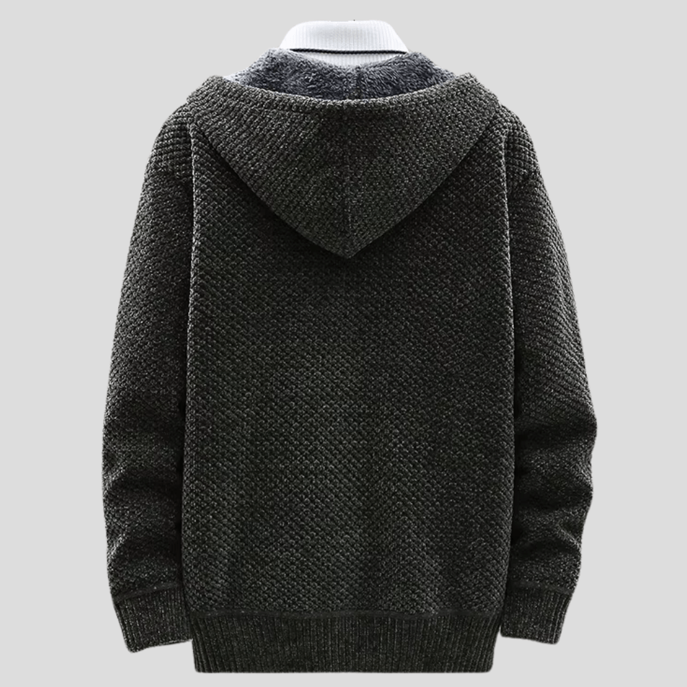 Oliver Men’s Hooded Jacket – Soft Knit Slim-Fit Hoodie Jacket