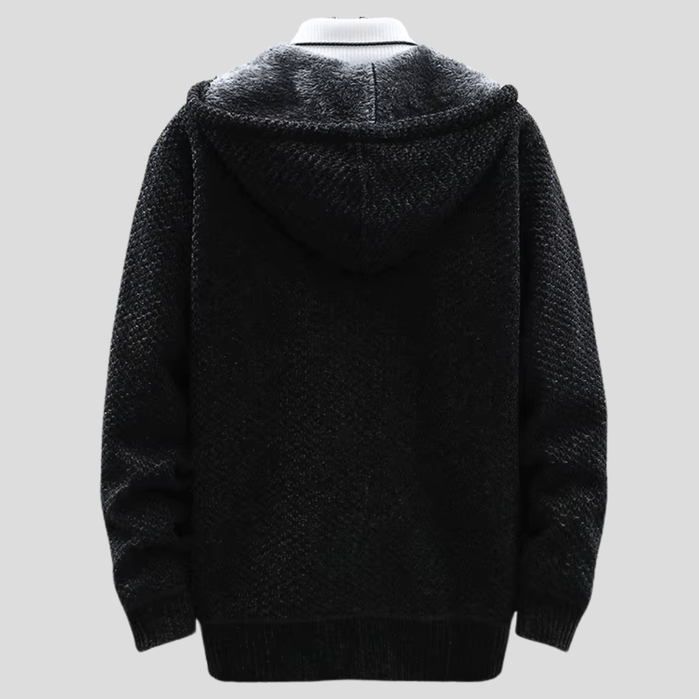 Oliver Men’s Hooded Jacket – Soft Knit Slim-Fit Hoodie Jacket