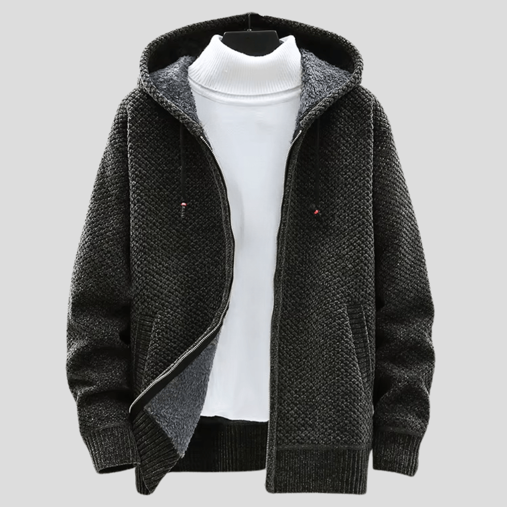 Oliver Men’s Hooded Jacket – Soft Knit Slim-Fit Hoodie Jacket