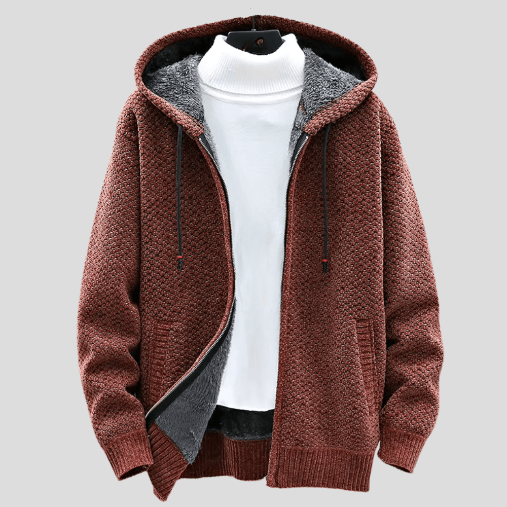 Oliver Men’s Hooded Jacket – Soft Knit Slim-Fit Hoodie Jacket