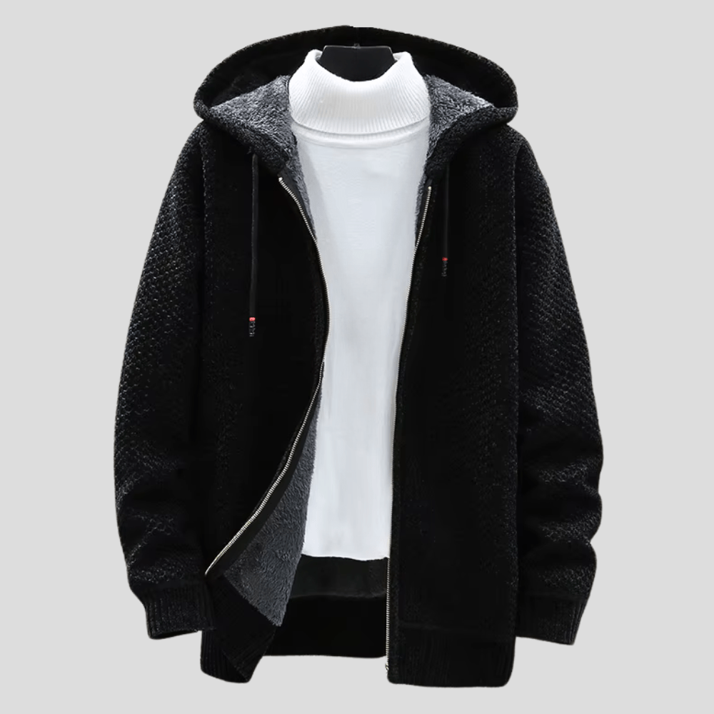 Oliver Men’s Hooded Jacket – Soft Knit Slim-Fit Hoodie Jacket