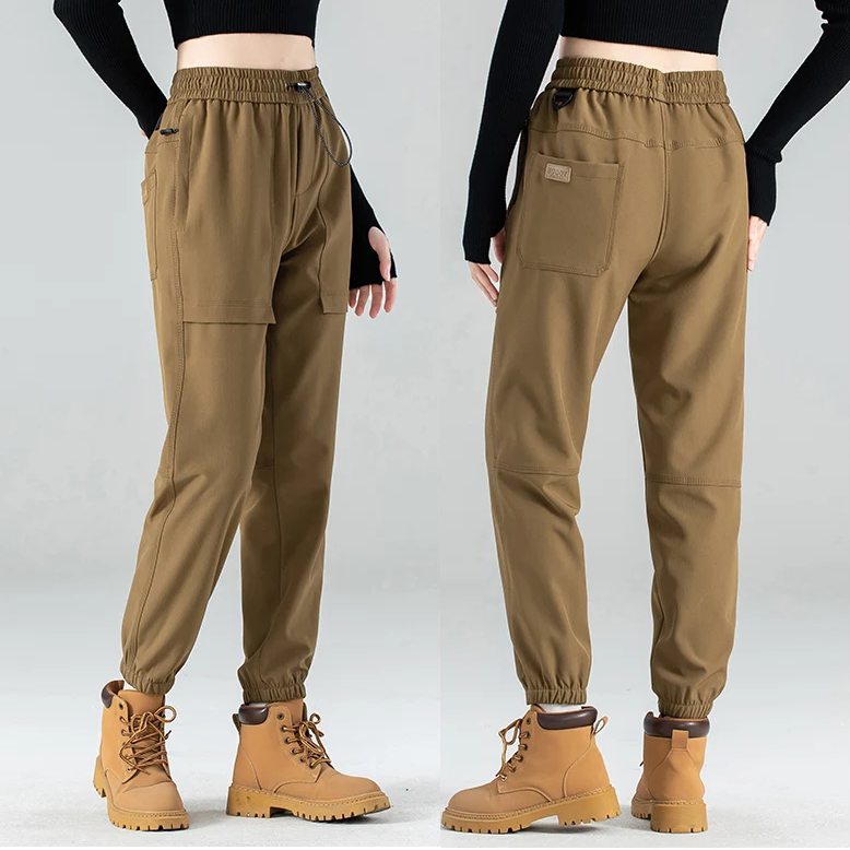 Maira Women’s Cargo Pants – Fleece-Lined Straight-Leg Pants
