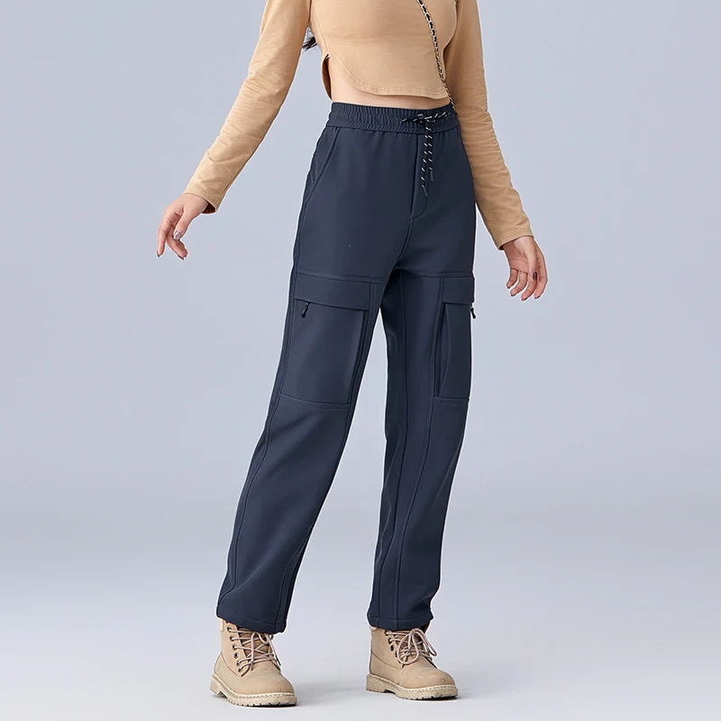 Maira Women’s Cargo Pants – Fleece-Lined Straight-Leg Pants