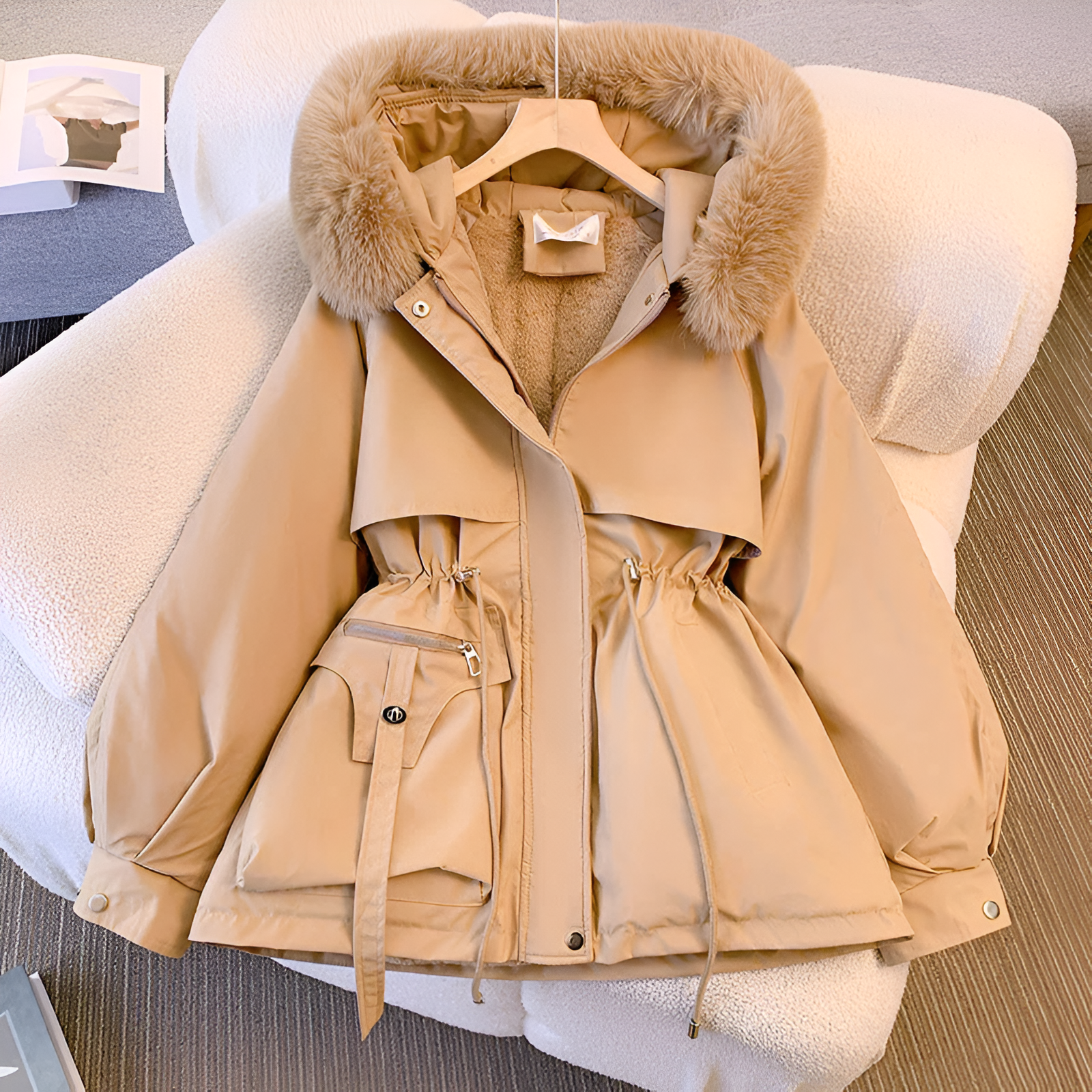 Amara Women’s Winter Coat – Padded Warm Design with Hood & Water-Resistant Finish