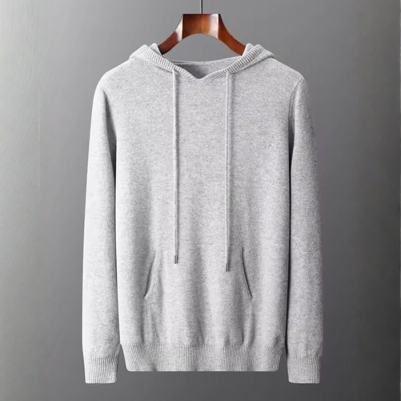 Rami Men’s Hoodie Pullover – Soft Wool Cashmere Knit Sweater