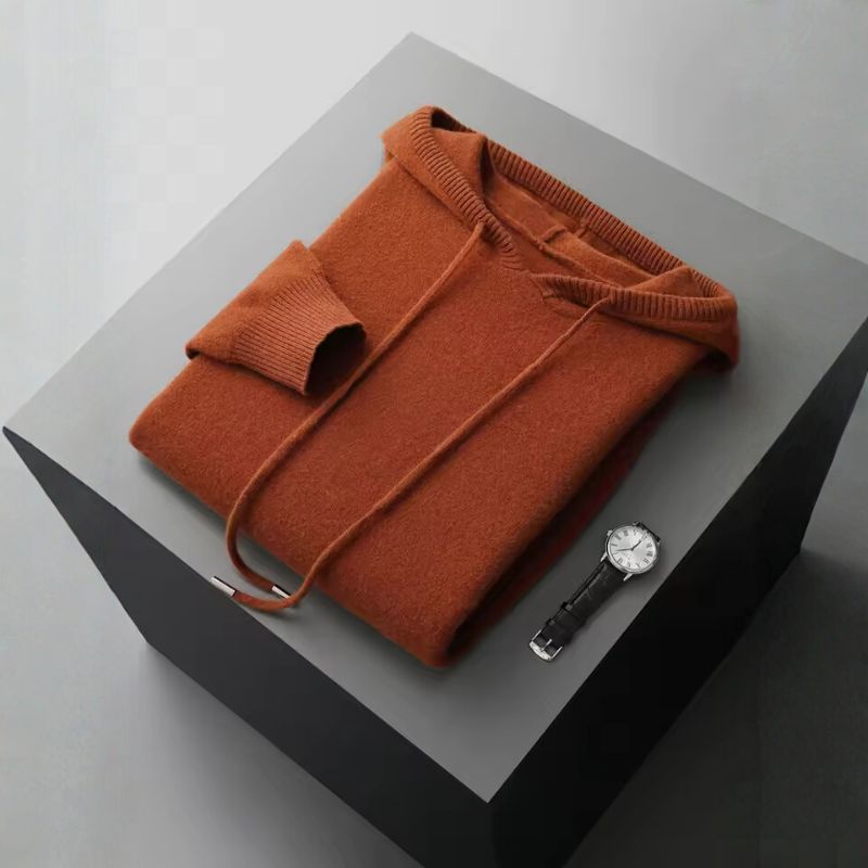 Rami Men’s Hoodie Pullover – Soft Wool Cashmere Knit Sweater