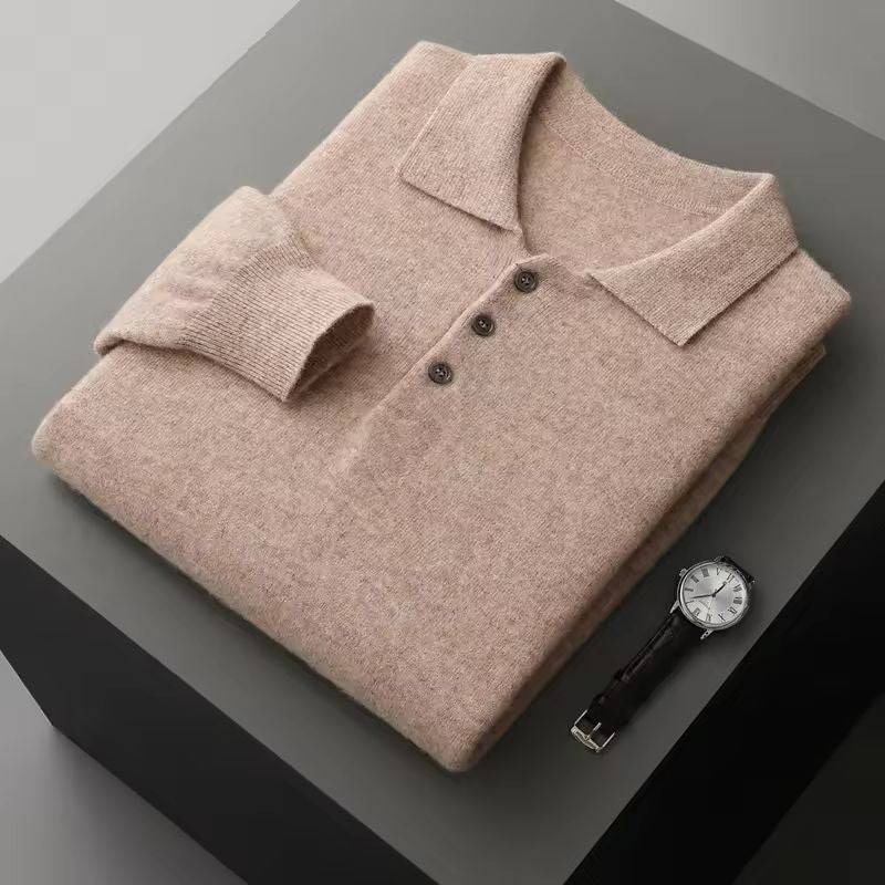 Milo Men’s Cashmere Cardigan – Merino Wool Buttoned Pullover