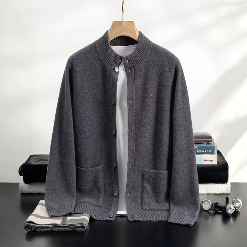 Ezra Men’s Cashmere Cardigan – Luxury Button-Up Knit Jacket