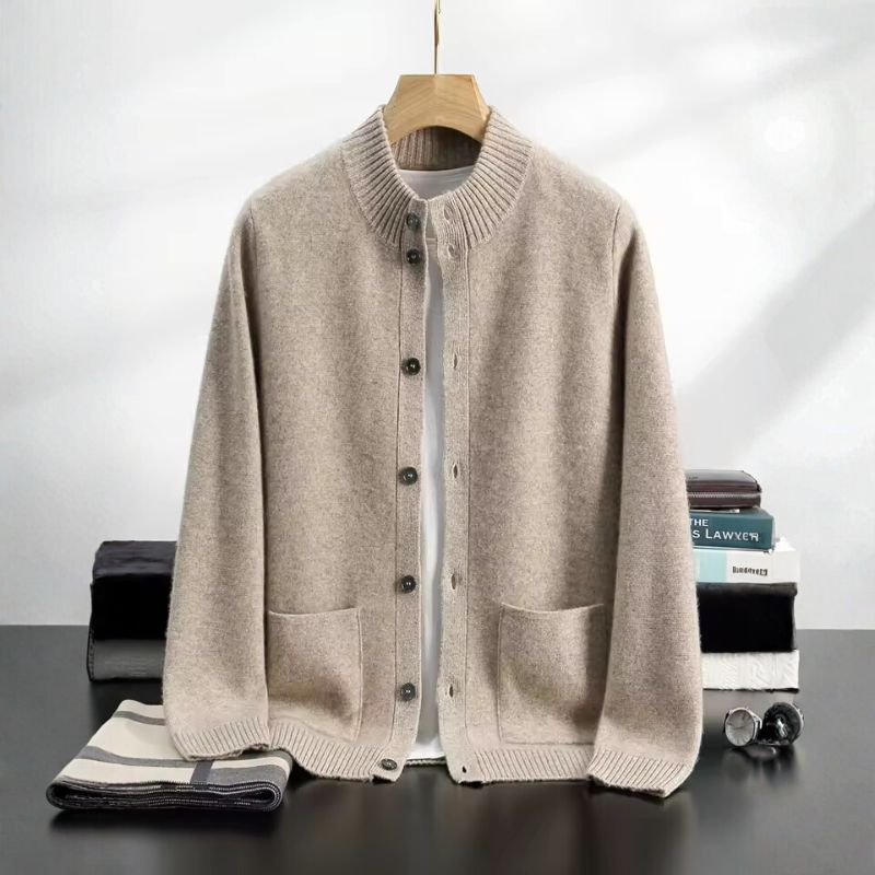 Ezra Men’s Cashmere Cardigan – Luxury Button-Up Knit Jacket