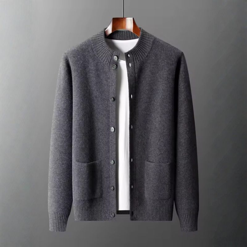Ezra Men’s Cashmere Cardigan – Luxury Button-Up Knit Jacket