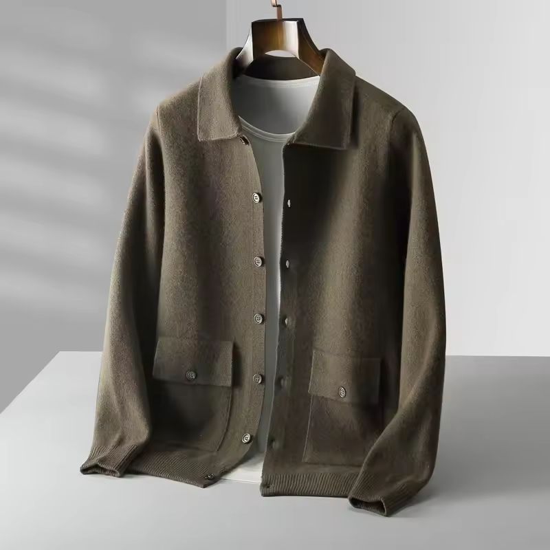 Salvatore Men’s Wool Cardigan – Smart Casual Button-Up Knit Sweater