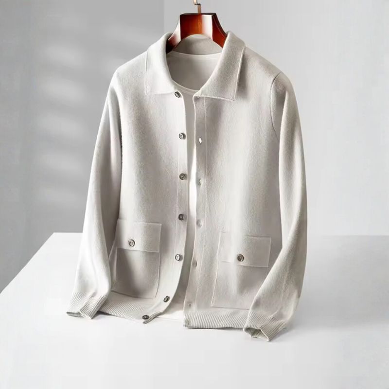 Salvatore Men’s Wool Cardigan – Smart Casual Button-Up Knit Sweater
