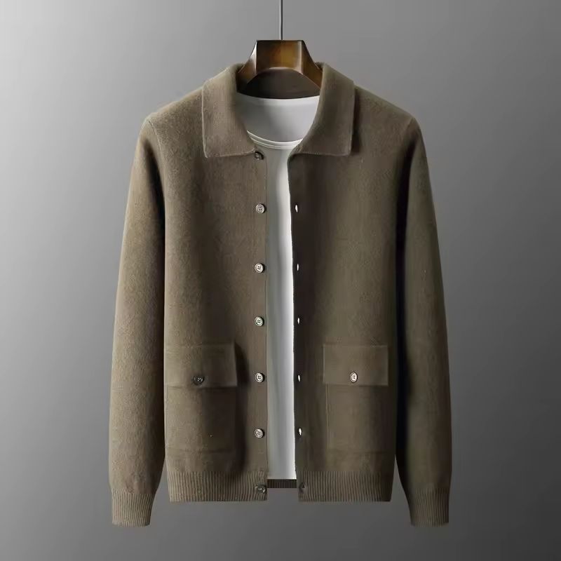 Salvatore Men’s Wool Cardigan – Smart Casual Button-Up Knit Sweater