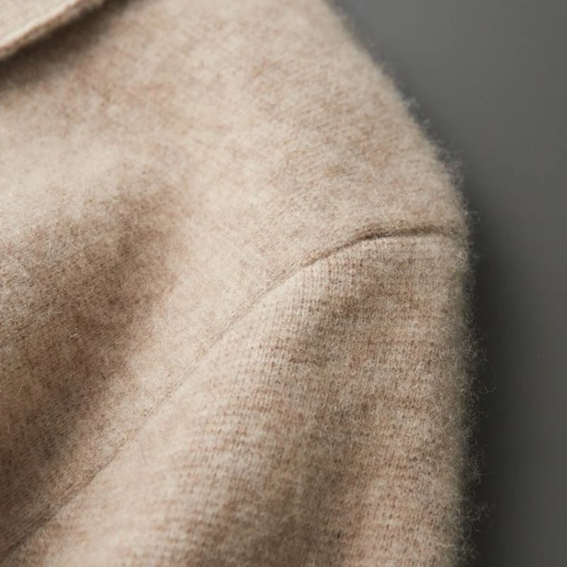 Harrison Men’s Cashmere Cardigan – Polo Collar Zip-Up Knit Sweater
