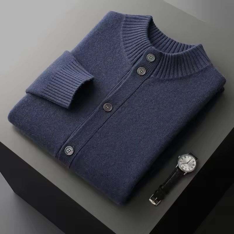 Ezra Men’s Cashmere Cardigan – Luxury Button-Up Knit Jacket