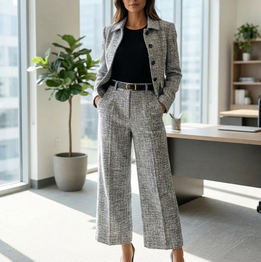 Felisa Women’s Tweed Blazer & Trousers Set