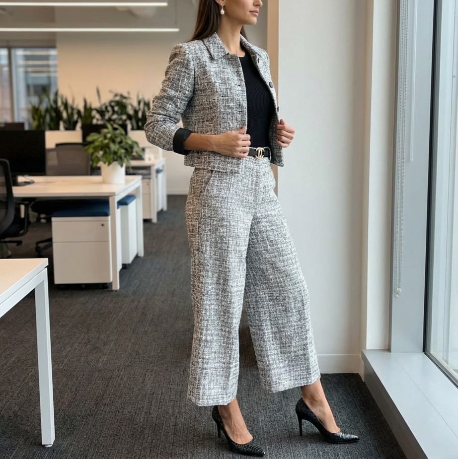 Felisa Women’s Tweed Blazer & Trousers Set