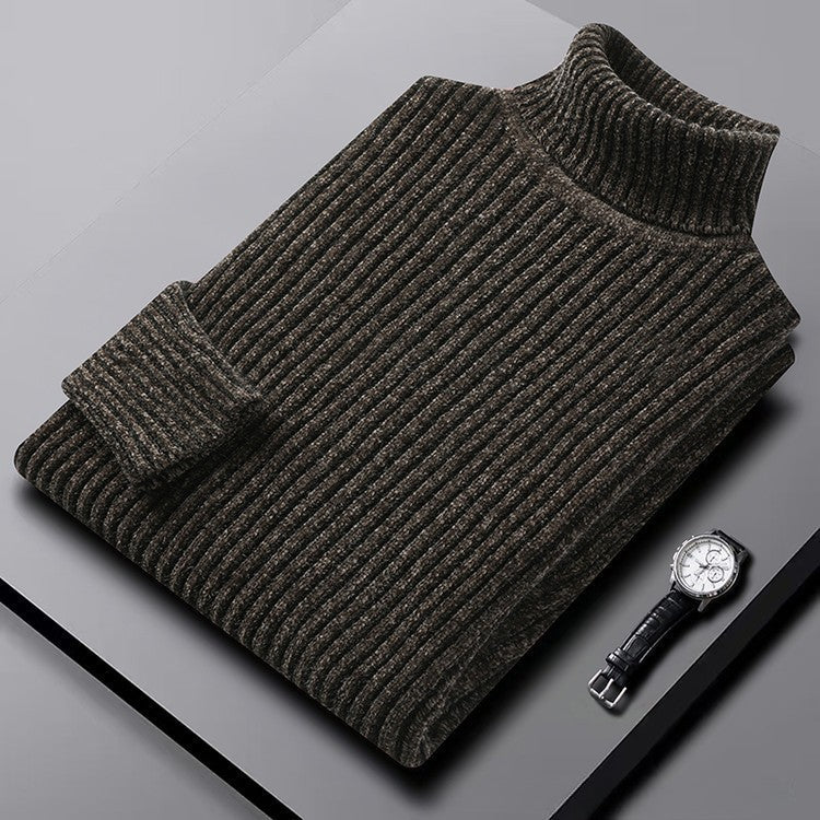 Hudson Men’s Turtleneck Sweater – Structured Ribbed Knit Winter Pullover
