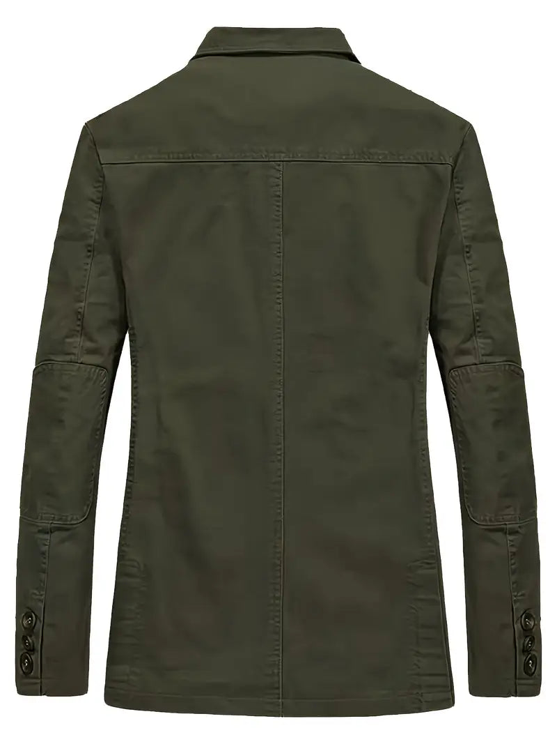 Thompson Men’s Button Up Jacket – Tailored Fit with Notched Lapel