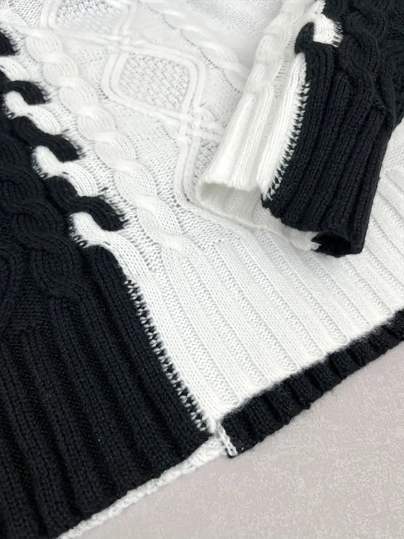 Adelina Women’s Cable Knit Sweater – Merino Wool Oversized Pullover