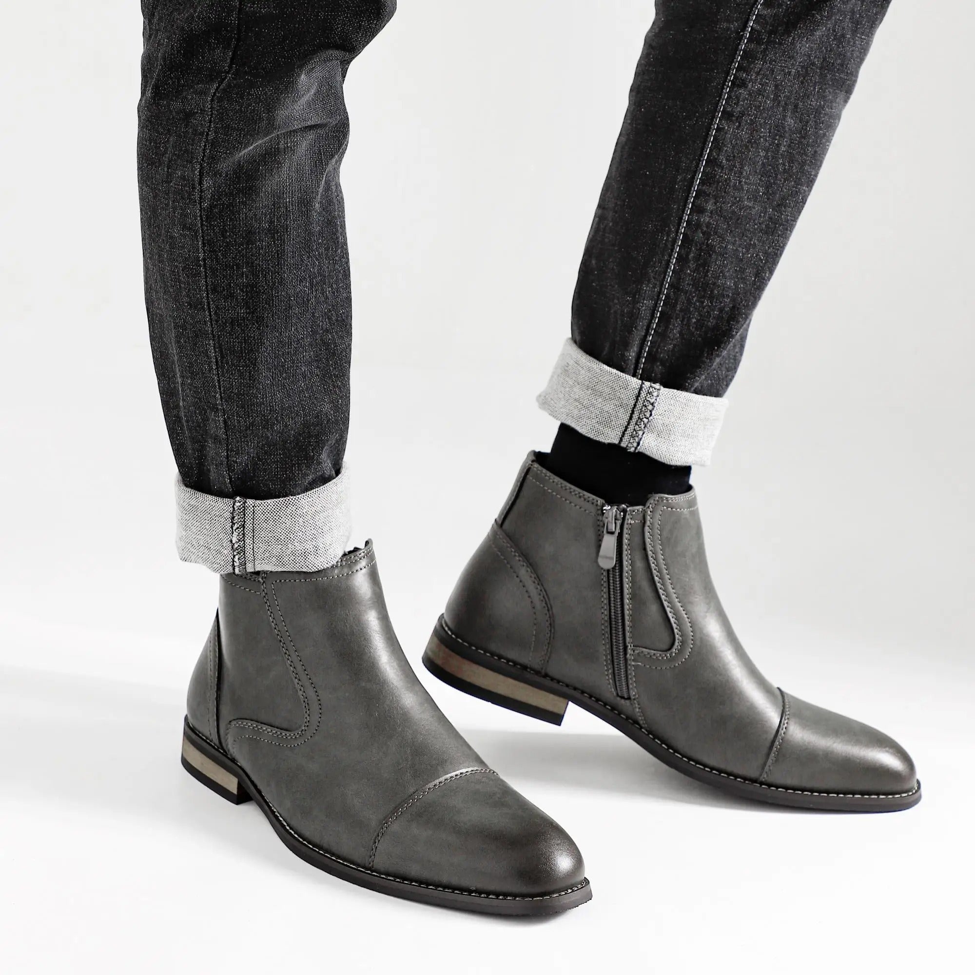 Marriot Men’s Chelsea Boots – Leather Chelsea Boots with Side Zip