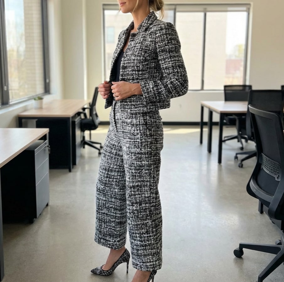 Felisa Women’s Tweed Blazer & Trousers Set
