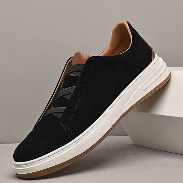 Dominic Men's Trainers – Cowhide Slip-On Leather Shoes