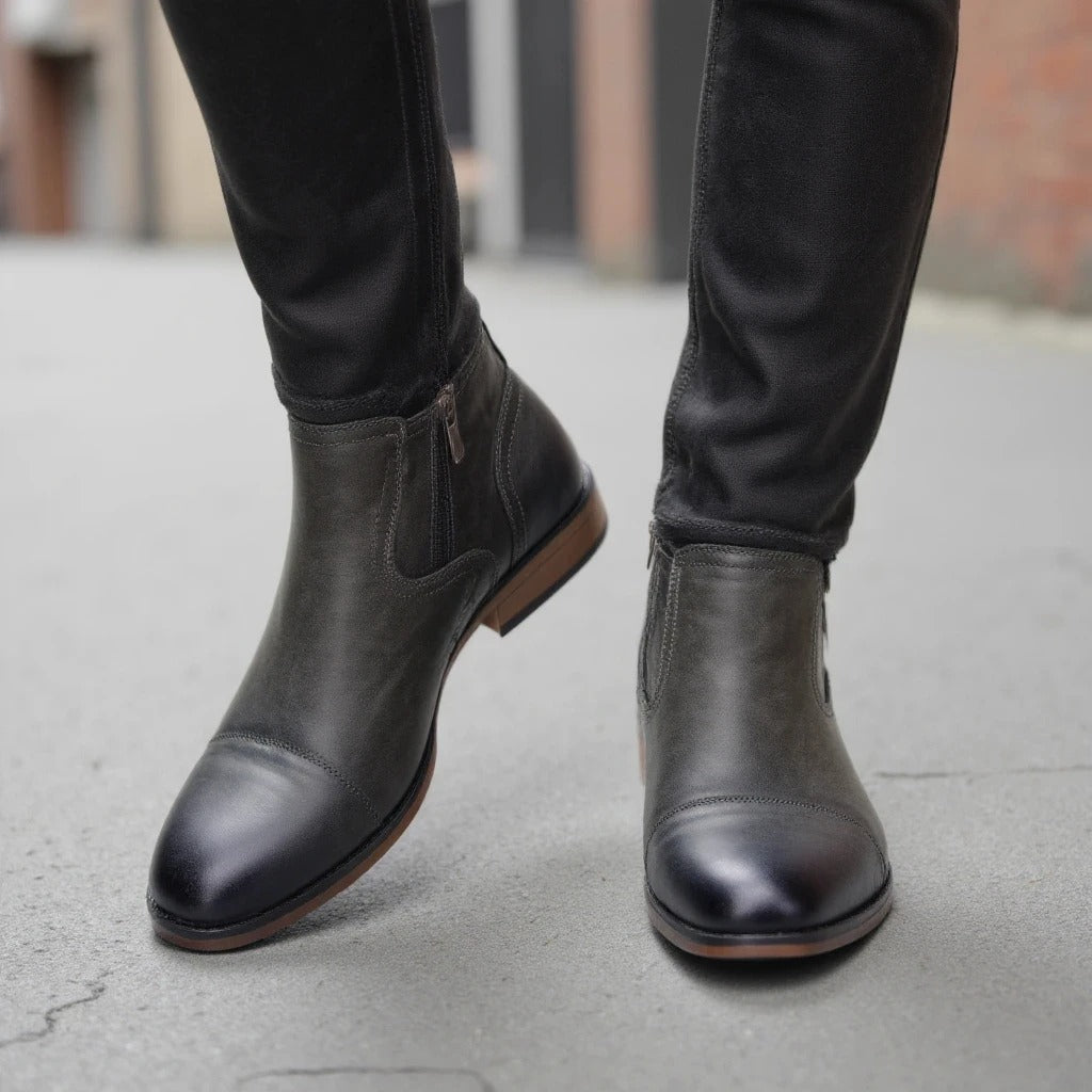 Marriot Men’s Chelsea Boots – Leather Chelsea Boots with Side Zip