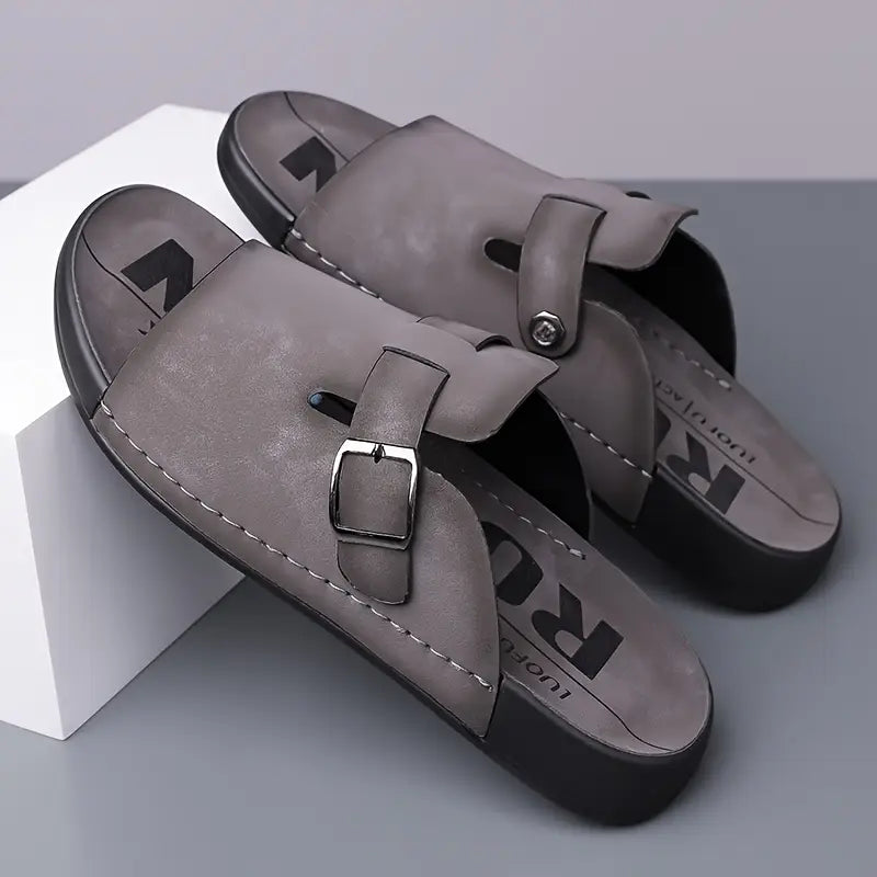 Rafael Cushioned Leather Sandals – Adjustable Comfort Summer Footwear