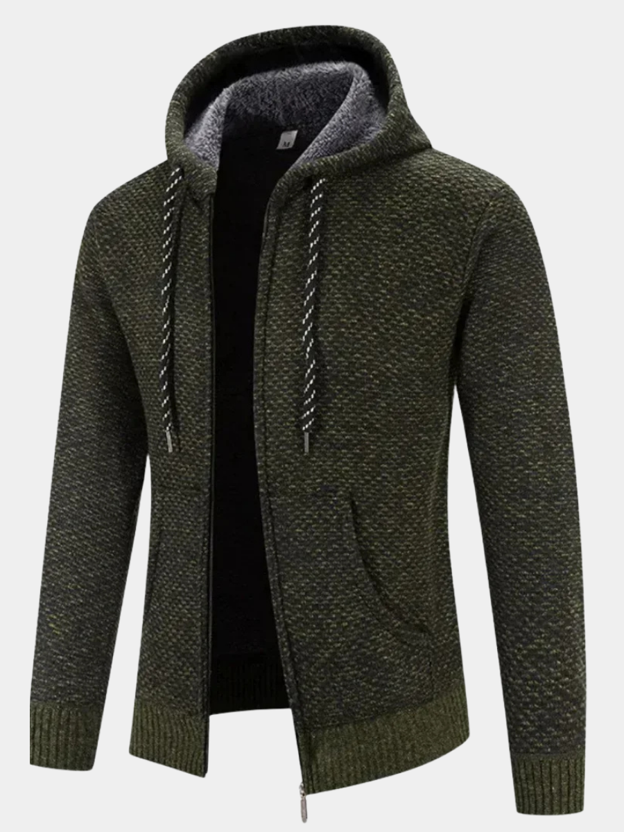 Fred Men’s Knit Hoodie – Soft Brushed Cotton Knit Sweater