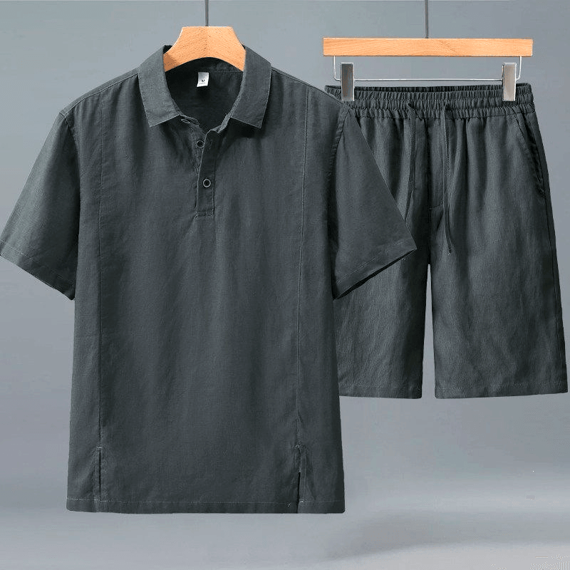 Cedric Resort Polo & Drawstring Shorts Set – Relaxed Summer Co-Ord