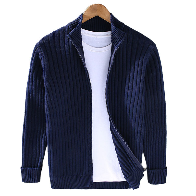 Easton Men’s Zip Cardigan – Organic Cotton Knit Cardigan