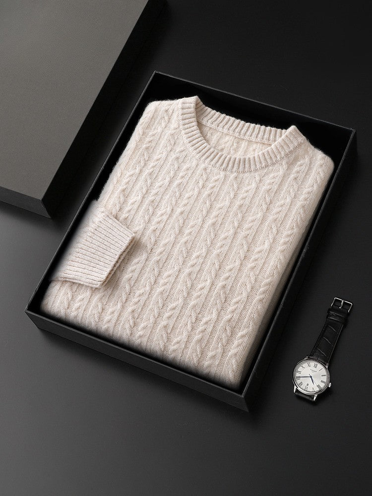 Hudson Men’s Merino Wool Sweater – Cable Knit Sweater