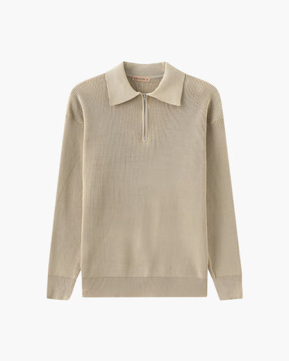 Brandon Half Zip Sweater – Soft Knit Turn-Down Collar Pullover for Versatile Layering