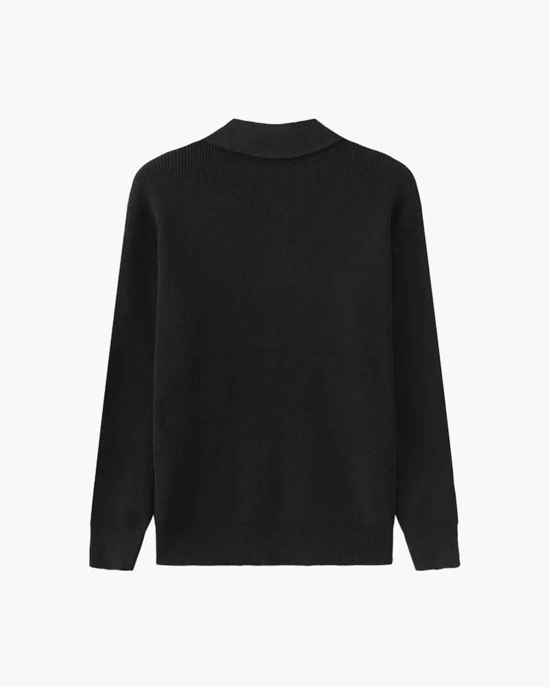 Brandon Half Zip Sweater – Soft Knit Turn-Down Collar Pullover for Versatile Layering