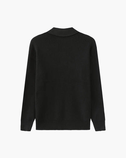 Brandon Half Zip Sweater – Soft Knit Turn-Down Collar Pullover for Versatile Layering