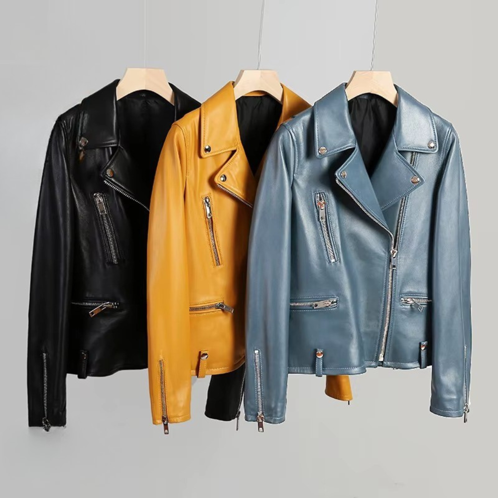 Aleson Women’s Leather Jacket – Smooth Leather with Tailored Fit
