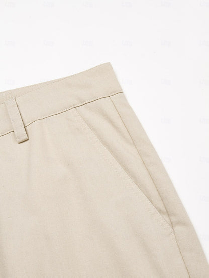 Benjamin Men’s Linen Blend Shorts – Breathable Mid Waist with Front Pockets