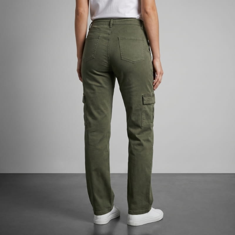 Valentina Sueded Twill Cargo Trousers – Wide-Leg Relaxed Casual Pants
