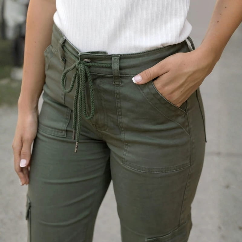 Valentina Sueded Twill Cargo Trousers – Wide-Leg Relaxed Casual Pants