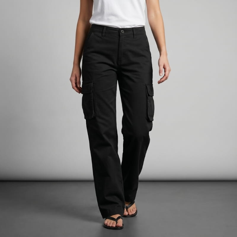 Emilia Straight-Leg Cargo Pants – Relaxed Utility Everyday Casual Trousers