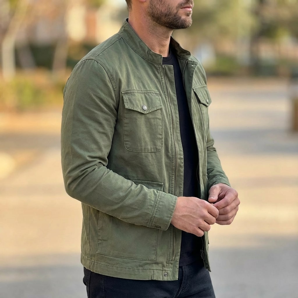 Vicente Men’s Cotton Jacket – Retro Style Casual Jacket