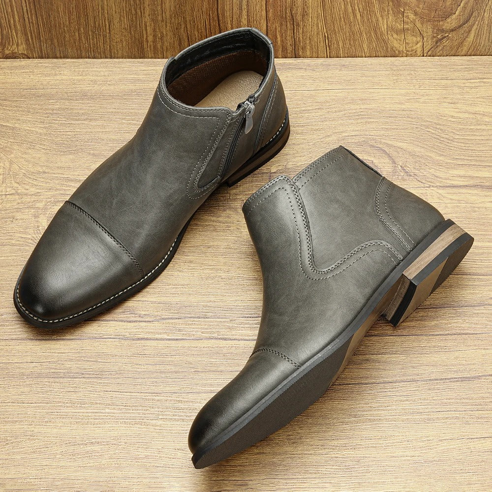 Marriot Men’s Chelsea Boots – Leather Chelsea Boots with Side Zip