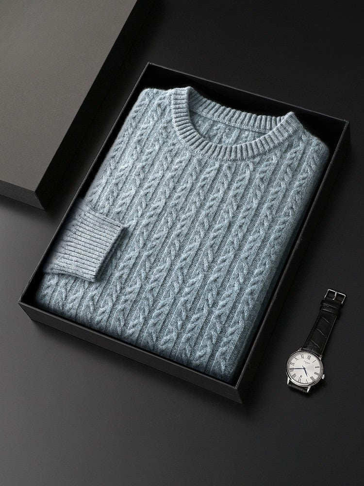 Hudson Men’s Merino Wool Sweater – Cable Knit Sweater