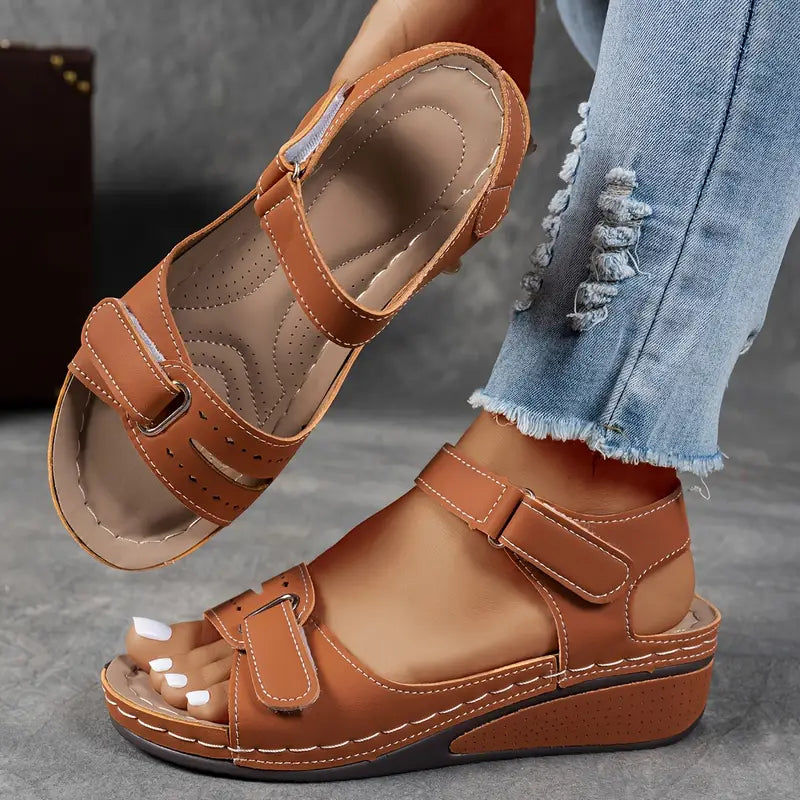 Amara Women’s Sandals – Soft Vegan Leather with Adjustable Fit