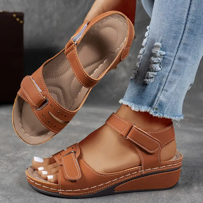 Amara Women’s Sandals – Soft Vegan Leather with Adjustable Fit