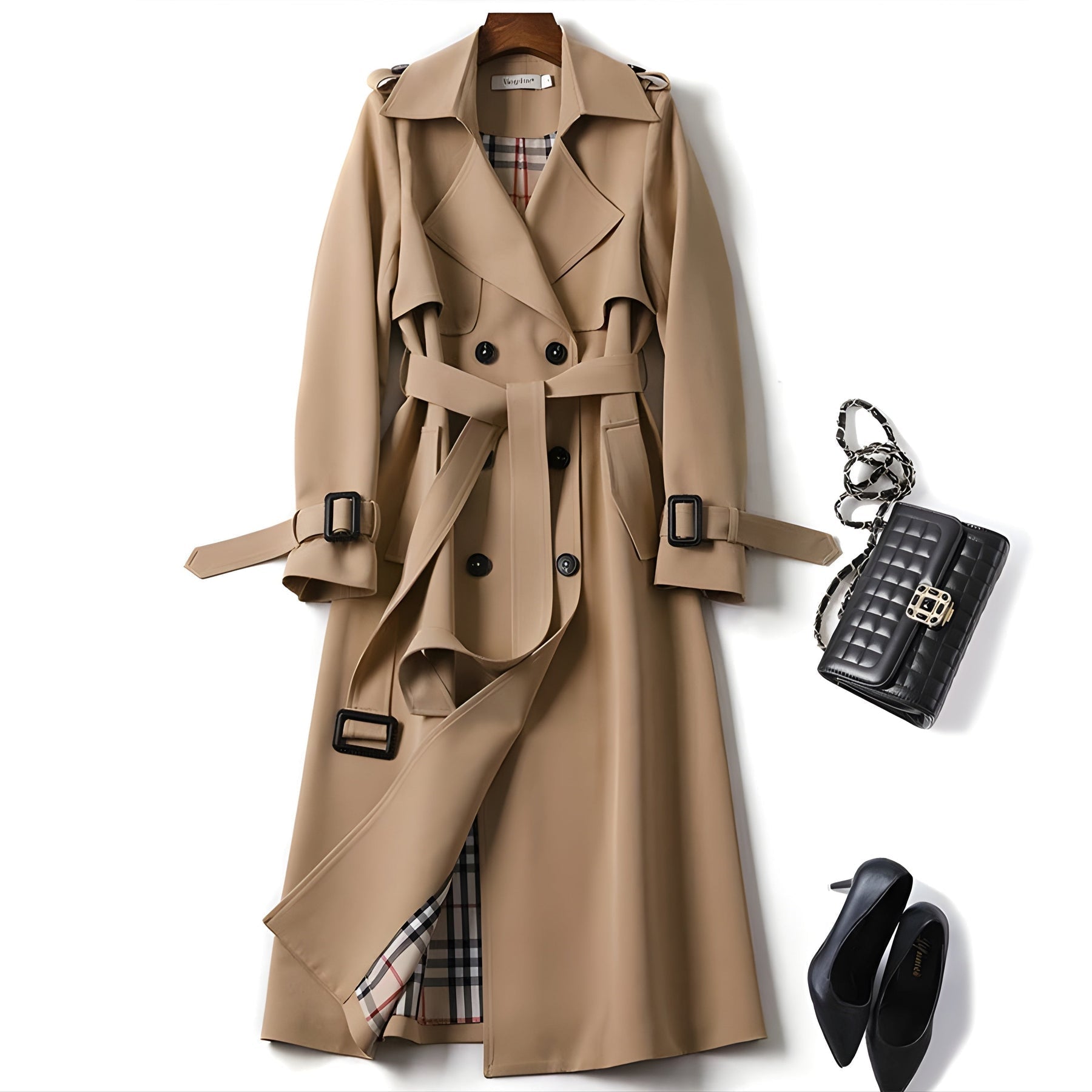 Adelina Women’s Trench Coat – Tailored Water-Resistant Mid-Length Outerwear