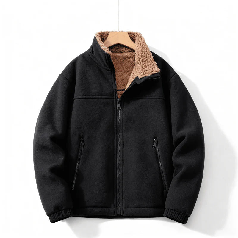 Antonio Men’s Wool Fleece Jacket – Soft Lined Structured Fit Jacket