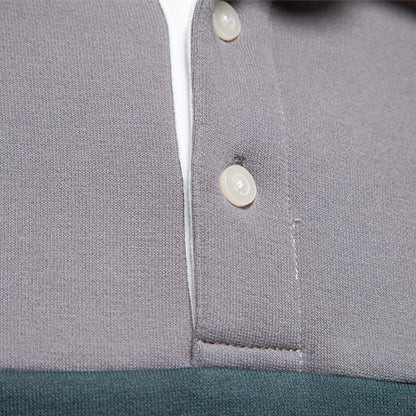 Patrick Men’s Polo Sweater – Cotton Knit Pullover with Colourblock Design